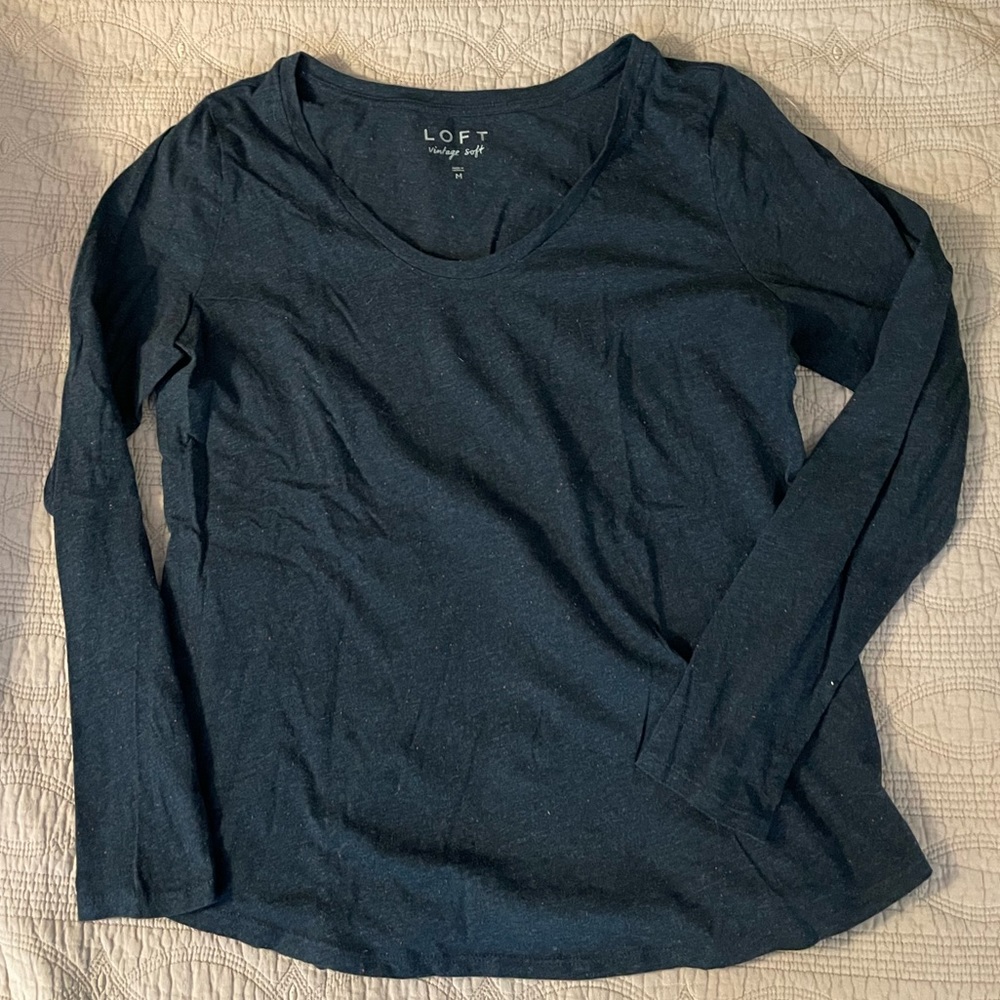 Loft Navy speckled long sleeve